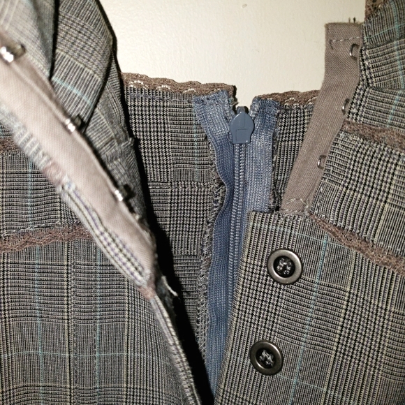 Dex Tweed Retro Dress Zipper Back Hooks Lace Adjustable Strap Knee High Spandex - Picture 6 of 9